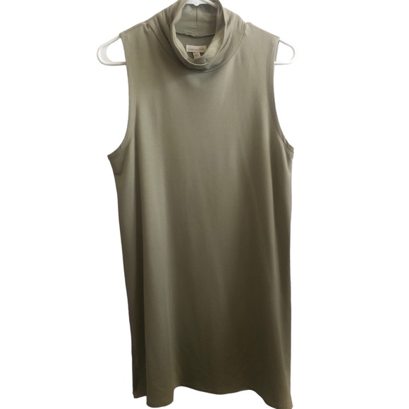 Garnet Hill Sage Tencel Blend Tunic Top Sleeveless Turtleneck A10 - Picture 1 of 6